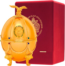 Водка «Водка Императорская Коллекция Графин Яйцо Золото» в деревянной подарочной упаковке, 0.7 л