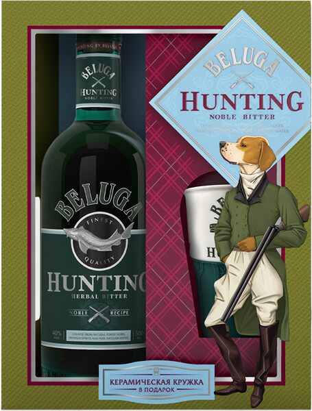 Ликер Beluga Hunting Травяной 0,7 л в подарочной упаковке + кружка