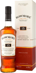 Виски Bowmore 15 y.o. Islay single malt scotch whisky (gift box) - 0.7л