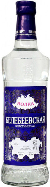 Водка БЕЛЕБЕЕВСКАЯ Классическая 40%, 0.5л Россия, 0.5 L