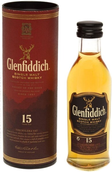 Виски Glenfiddich 15 лет 0,05 л в подарочной упаковке