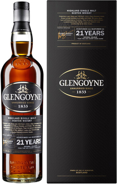 Виски Glengoyne Highland Single Malt Scotch Whisky 21 y.o. (gift box) 0.7л