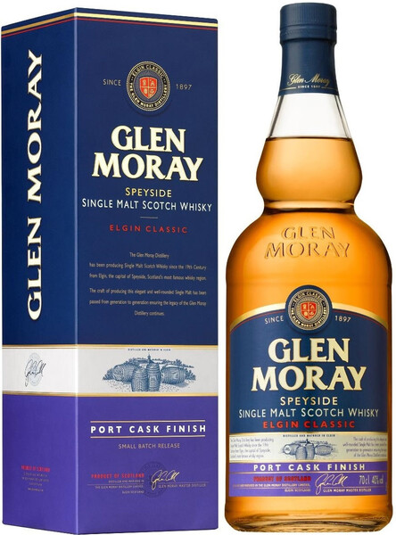 Виски Glen Moray Single Malt Elgin Сlassic Port Cask Finish в подарочной упаковке Шотландия, 0,7 л