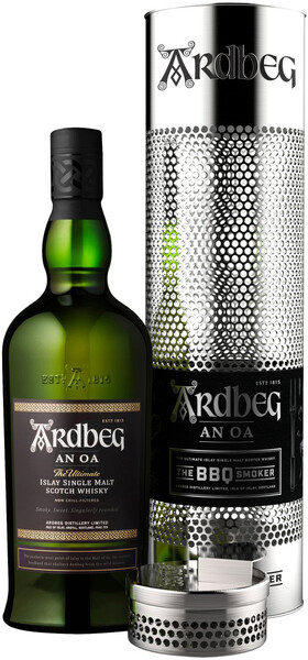 Виски Ardbeg An Oa 0.7 л в тубе c коптильней