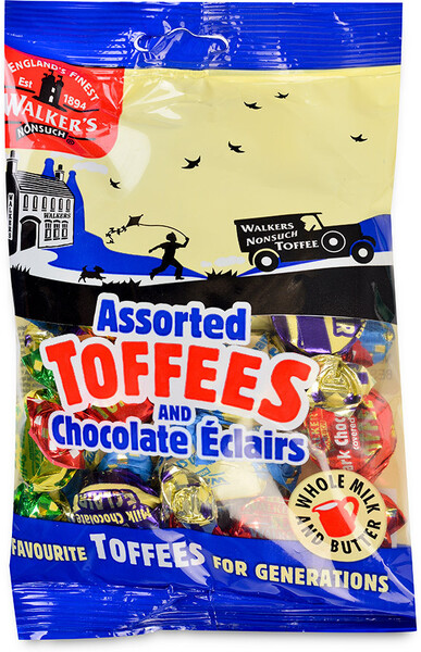 Ириски Walker`s Эклеры ассорти и шоколадные неглазированные  150г Великобритания
