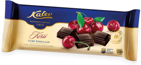 Шоколад Kalev Темный с Вишней 200г