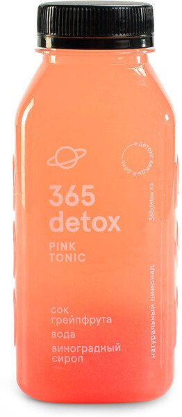 Напиток безалкогольный «Розовый лимонад. Pink Tonic», 365 detox 330 мл, Россия
