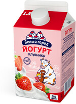 Йогурт БЕЛЫЙ ГОРОД с ароматом клубники 1,5% Тетрарекс без змж 500г