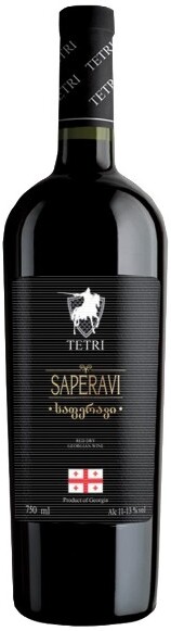 Вино ТЕТРИ Саперави столовое красное сухое, 0.75л Грузия, 0.75 L