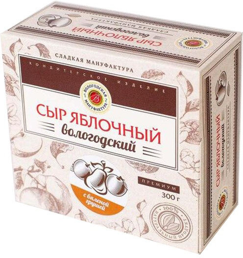 Вологодский яблочный сыр с вяленой грушей, 300 гр. Упаковка 2 шт