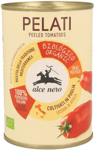 Alce Nero Томаты очищенные в томатном соке, жестяная банка 400 г