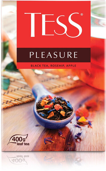 Чай Tess Pleasure черный с шиповником, яблоком и цветочными лепестками 400 г