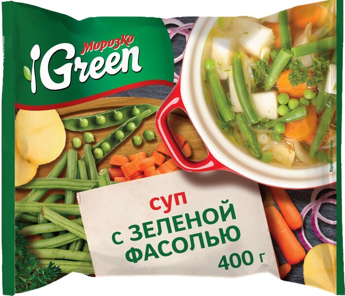 Суп МОРОЗКО GREEN с зеленой фасолью, 400г Россия, 400 г