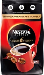 Кофе растворимый с добавлением молотого NESCAFE Classic натуральный, 750г Россия, 750 г