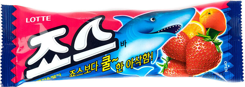 Мороженое фруктовый лёд с соком апельсина и клубничным джемом LOTTE 75 г, Южная Корея