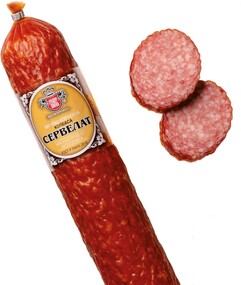 Колбаса копчено-вареная ВЕЛЕС Сервелат высший сорт ГОСТ, 450г