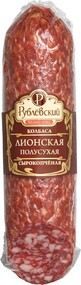 Колбаса сырокопченая РУБЛЕВСКИЕ КОЛБАСЫ Лионская полусухая, 270г Россия, 270 г