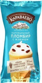 Мороженое КАРАВАЕВО пломбир классич с изюмом ваф/ст без змж Россия, 70 г