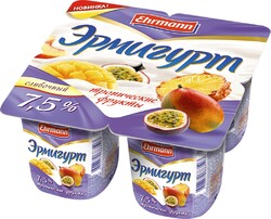 Йогурт Ehrmann Эрмигурт сливочный тропические фрукты 7,5% 100 г