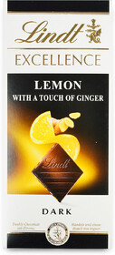 Шоколад темный Lindt Excellence лимон и имбирь 100г