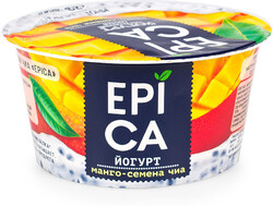 Йогурт Epica 5% с манго и семенами чиа ООО Эрманн 130г Россия, БЗМЖ