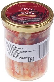 Мясо краба натуральное Первая фаланга Деликатеска 500г