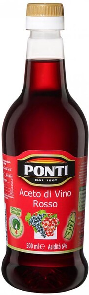 Уксус Ponti винный красный 6%, 500мл
