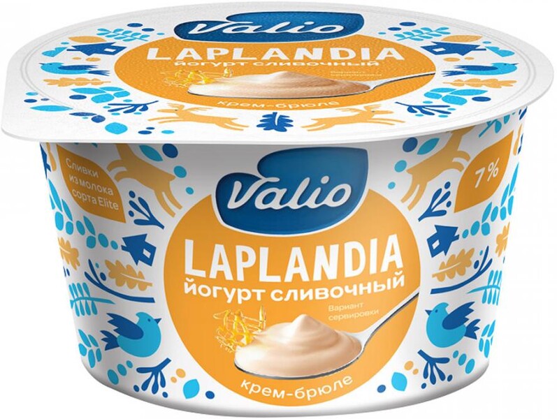 Йогурт Valio Laplandia сливочный со вкусом крем-брюле 7% бзмж 180 г