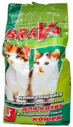 Наполнитель для гладкошерстных кошек Brava комкующийся, 5 л