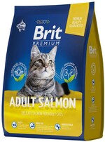 Brit Premium Cat Adult Salmon. Сухой корм с лососем для взрослых кошек. 2 кг
