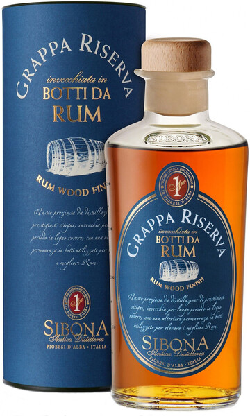 Sibona, Grappa Riserva Rum Wood Finish, in tube, 0.5 л