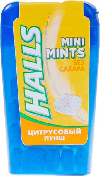 Конфеты Halls Mini Mints без сахара со вкусом цитрусовых фруктов 12.5 г Турция