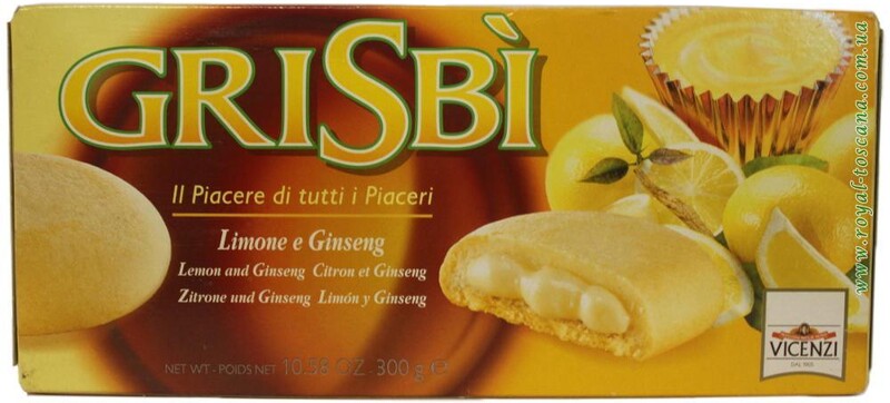 Печенье Grisbi Classic Lemon & Ginseng Cream, Matilde Vicenzi, 150 гр., картон