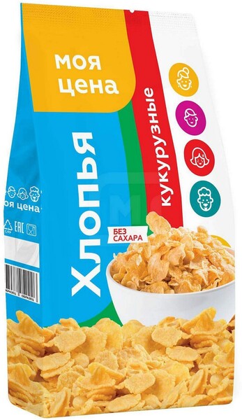 Моя цена Хлопья кукур б/сах п/уп тдх