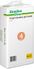 Подгузники «Каждый день» Maxi 4 размер (7-18 кг), 64 шт