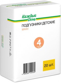 Подгузники «Каждый день» Maxi 4 размер (7-18 кг), 20 шт