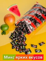 Карамель мини леденцовая со вкусом мохито гранат арбуз грейпфрут Slasti Mix, флоу-пак, 1 кг.