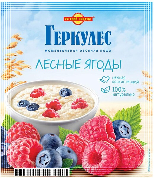 Геркулес Русский продукт моментальная овсяная каша с лесными ягодами 35г