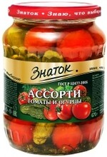 Овощное Ассорти «Ассорти огурец+томаты» 950 гр.