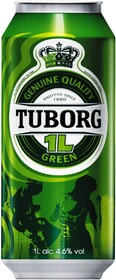 Пиво «Tuborg Green» в жестяной банке, 1 л