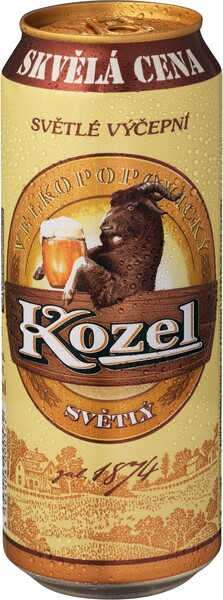 Пиво «Velkopopovicky Kozel» в жестяной банке, нефильтрованное, 0.45 л