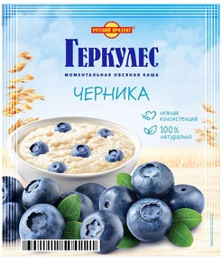 Каша овсяная Русский продукт моментальная Геркулес с черникой 35г