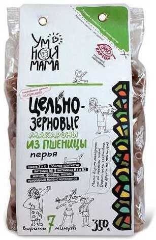 Макароны Умная мама цельнозерновые пшеничные Перья 350 г