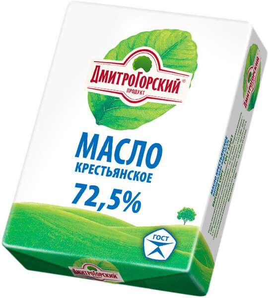 Масло сливочное «Дмитрогорский продукт» крестьянское 72,5 %, 180 г