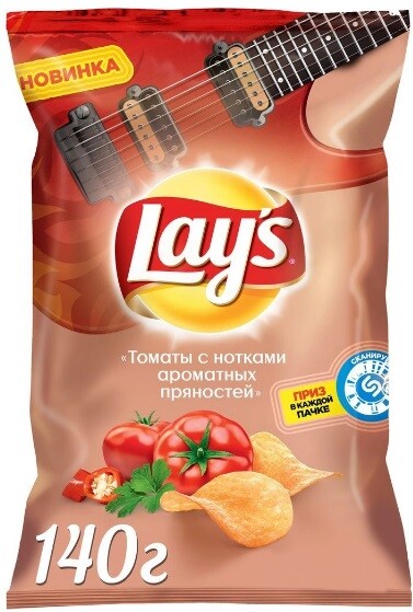 Чипсы «Lay's Томаты с нотками ароматных пряностей картофельные» 140 гр.