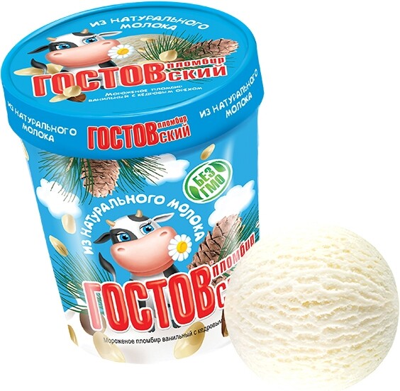 Мороженое пломбир «ГОСТовский» кедровые орехи, 350 г