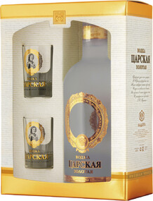 Водка Tsarskaya Gold (gift box with 2 shots) 0.7л