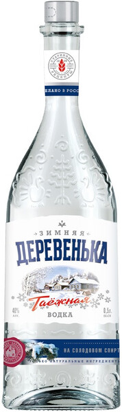 Водка «Зимняя деревенька таёжная», 0.5 л