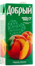 Сок Добрый персиково-яблочный т/п 0,2 л