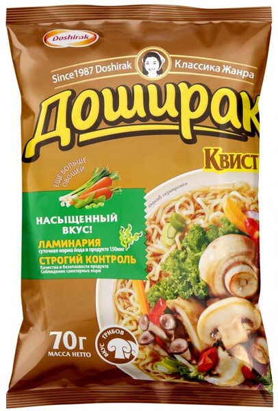 Лапша Доширак быстрого приготовления Квисти со вкусом грибов 70г